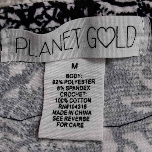 Planet Gold Black & White  Patterned Sun Dress  Size  M - Picture 7 of 11